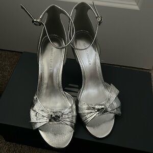 Marc Fisher Silver Ankle Wrapped Sandal size 7